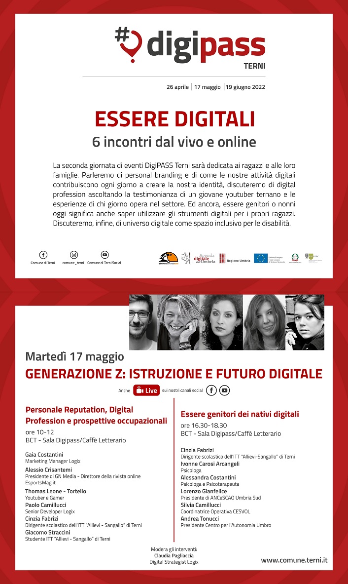 Invito Comune Terni Digipass Generazione Z istruzione e Futuro Digitale ANCeSCAO Umbria Sud Aps Lorenzo Gianfelice