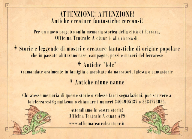 volantino a.a.a. mostri