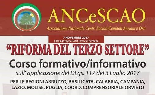 Riforma Terzo Settore - Corso formativo 2017